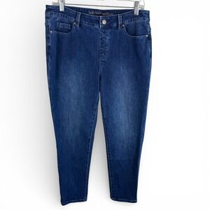 Soft Surroundings Petite Medium Dark Wash Slim Leg Stretch‎ Jeans 3AN42 PM Blue